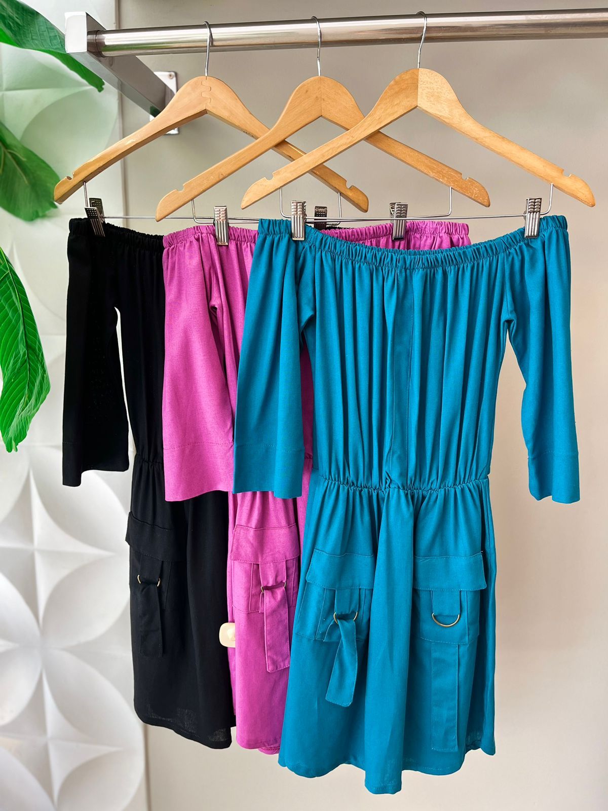 VESTIDO OMBRO A OMBRO DET BOLSO COM FIV