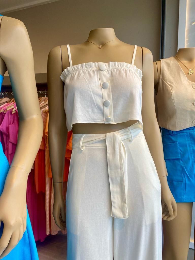 CONJUNTO CROPPED E CALCA C/ FAIXA