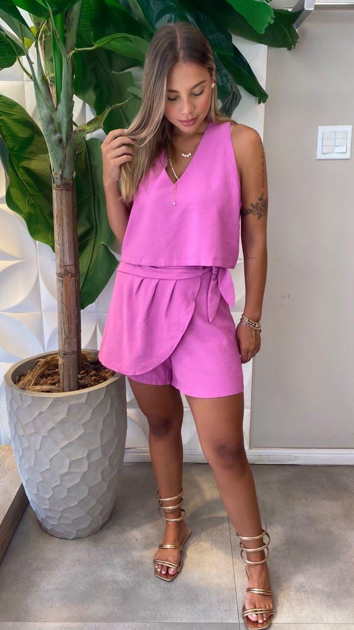 CONJUNTO CROPPED E SHORT TRANSPASSADO